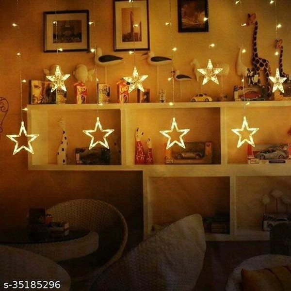  Mirum 5+5 LED Curtain String Lights Window Curtain Lights with 8 Flashing Modes Decoration for Christmas, Wedding, Party, Home - Yellow, 9 ft