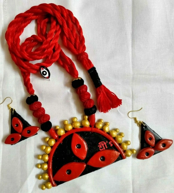 Handmade Jewelry Set - Red, free size