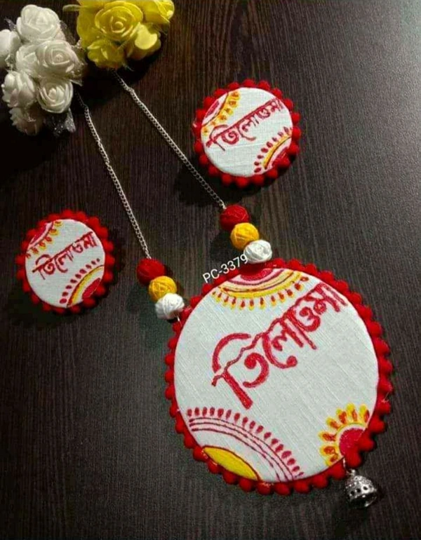 Handmade Jewelry Set - free size, White & red