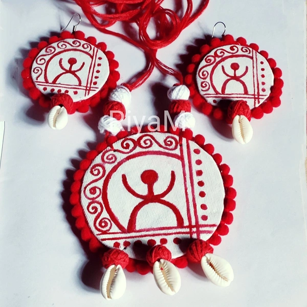 Handmade Jewelry Set - White & Red