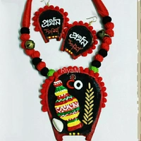 Handmade Jewelry Set - Black & Red