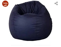 Bean Bag Leather /Without Beans /XL - L, Blue