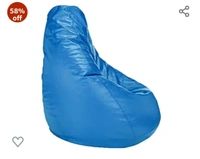 Dr Smith Bean Bag XXXL With (Footstool Filled With Beans) Blue - Blue, XXXL