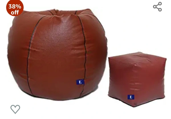  Leather Bean Bag XL Without Beans - Brown , XL
