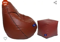  Leather Bean Bag XL Without Beans - Brown , XL