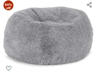 Bean Bags With Fur XXXL Grey/Without Beans - Grey, XXXL