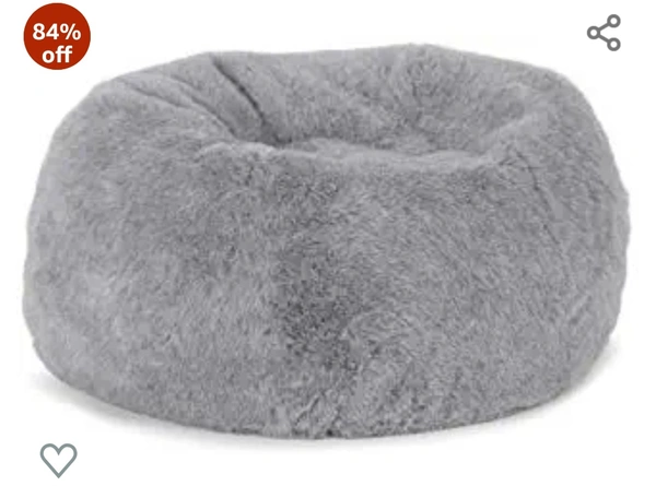 Bean Bags With Fur XXXL Grey/Without Beans - Grey, XXXL