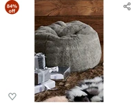 Bean Bags With Fur XXXL Grey/Without Beans - Grey, XXXL