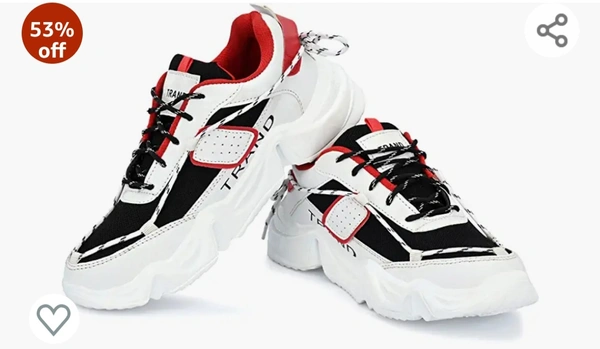 Aaravins Sneakers Shoes For Men - white & red, IND-9