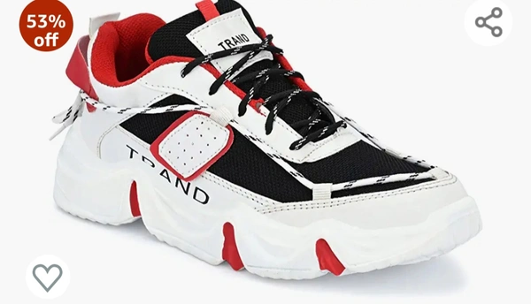 Aaravins Sneakers Shoes For Men - white & red, IND-9