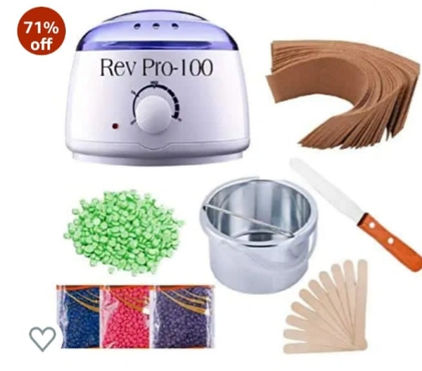  New Wax Warmer Hot wax Heater with Hair removal Wax Beans(100g)and wax knife with waxing Strips For Hard strip and Paraffing hair Removal waxing Kit women