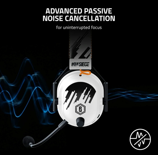 Razer BlackShark V2 Pro Wireless Gaming Headset: THX 7.1 Spatial Surround Sound - 50mm Drivers - Detachable Mic - for PC, PS4, PS5, Switch, Xbox One, Xbox Series X & S - Rainbow 6 Edition - White Rainbow Edition