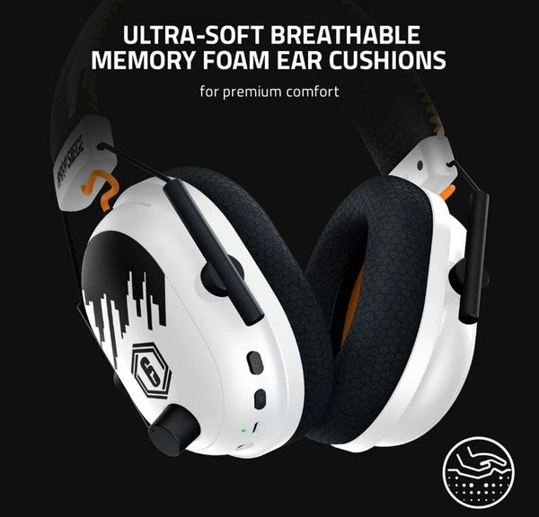 Razer BlackShark V2 Pro Wireless Gaming Headset: THX 7.1 Spatial Surround Sound - 50mm Drivers - Detachable Mic - for PC, PS4, PS5, Switch, Xbox One, Xbox Series X & S - Rainbow 6 Edition - White Rainbow Edition