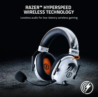 Razer BlackShark V2 Pro Wireless Gaming Headset: THX 7.1 Spatial Surround Sound - 50mm Drivers - Detachable Mic - for PC, PS4, PS5, Switch, Xbox One, Xbox Series X & S - Rainbow 6 Edition - White Rainbow Edition