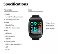 AppSmartwatch With Ear Buds Air Dots 2 In 1 Tow In One Sport Touch Bluetooth Airdots Airbuds In Bracelet Wristband Smart Watch  - Black