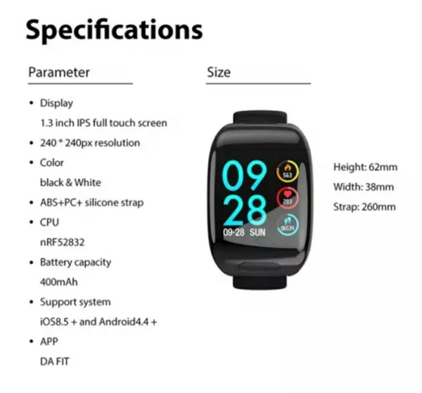 AppSmartwatch With Ear Buds Air Dots 2 In 1 Tow In One Sport Touch Bluetooth Airdots Airbuds In Bracelet Wristband Smart Watch  - Black