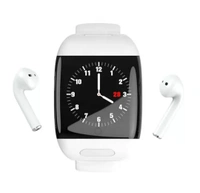 AppSmartwatch With Ear Buds Air Dots 2 In 1 Tow In One Sport Touch Bluetooth Airdots Airbuds In Bracelet Wristband Smart Watch  - Black