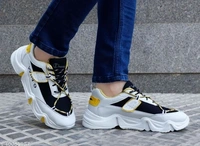 Men Sports Shoes - yellow white, 10