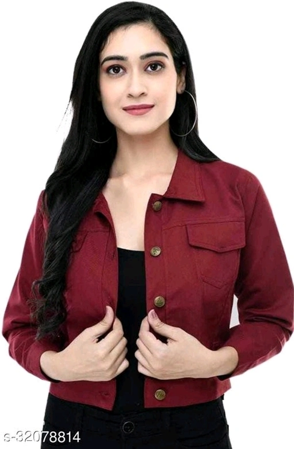 Women Regular Solid Full Sleeve Blue Jackets For Girls - m