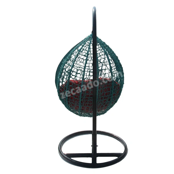 Zecado Aqua outdoor & indoor swing chair in Turquoise & Black with Red Cushion - Red