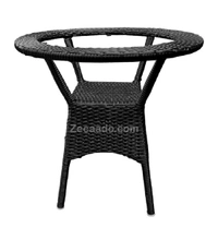 Zecado Aria 2 Seater Patio Dining Set with Orange Cushions in Black Corduroy Finish - Black, Orange