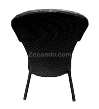 Zecado Aria 2 Seater Patio Dining Set with Orange Cushions in Black Corduroy Finish - Black, Orange