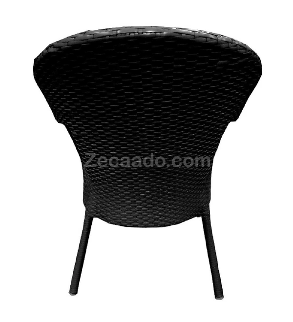 Zecado Aria 2 Seater Patio Dining Set with Orange Cushions in Black Corduroy Finish - Black, Orange