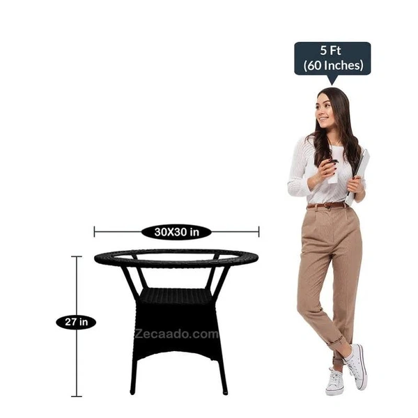 Zecado Aria 2 Seater Patio Dining Set with Yellow Cushions in Black Corduroy Finish - Black, Yellow