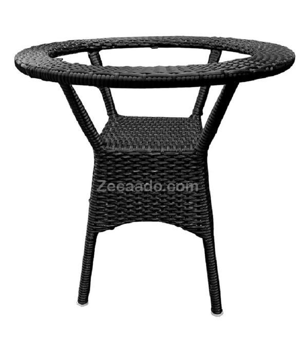 Zecado Aria 2 Seater Patio Dining Set with Yellow Cushions in Black Corduroy Finish - Black, Yellow