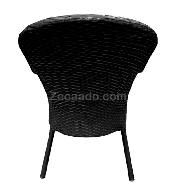 Zecado Aria 2 Seater Patio Dining Set with Yellow Cushions in Black Corduroy Finish - Black, Yellow