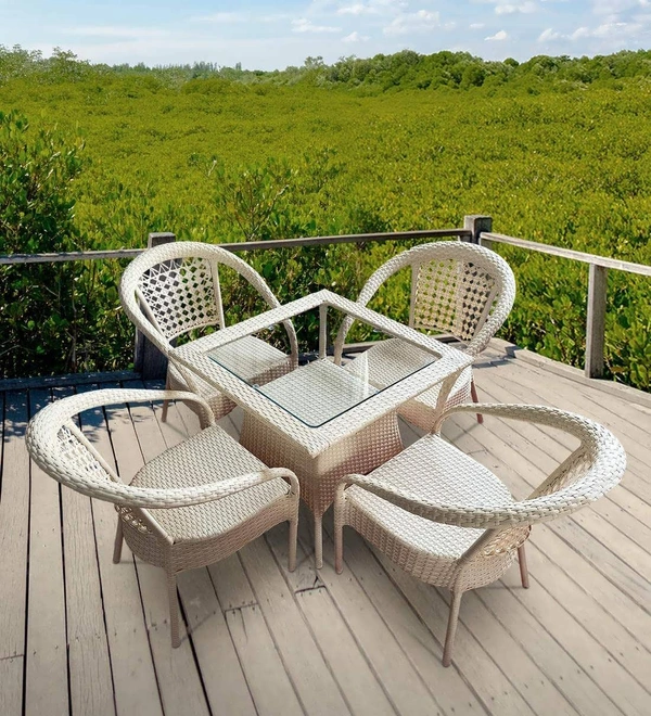Zecado Atlas 4 Seater Patio Coffee Table Off-White Corduroy Finish - Off-White