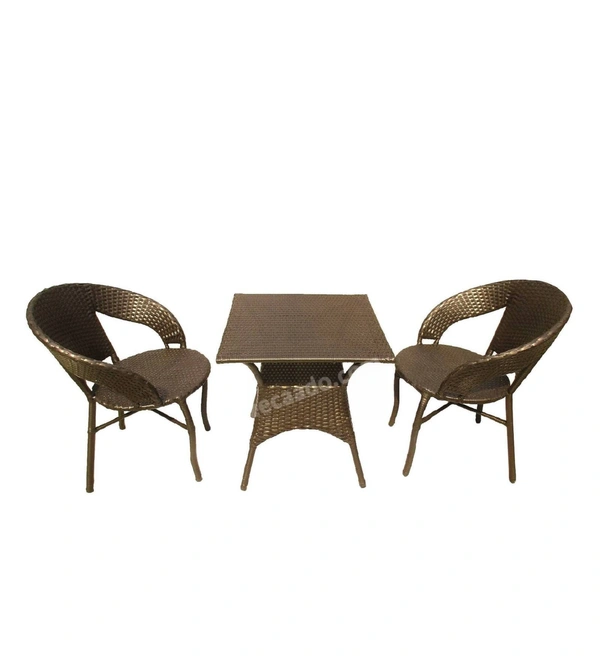 Zecado Aurous 2 seater Patio Coffee Table Set In Golden Corduroy Finish - Golden