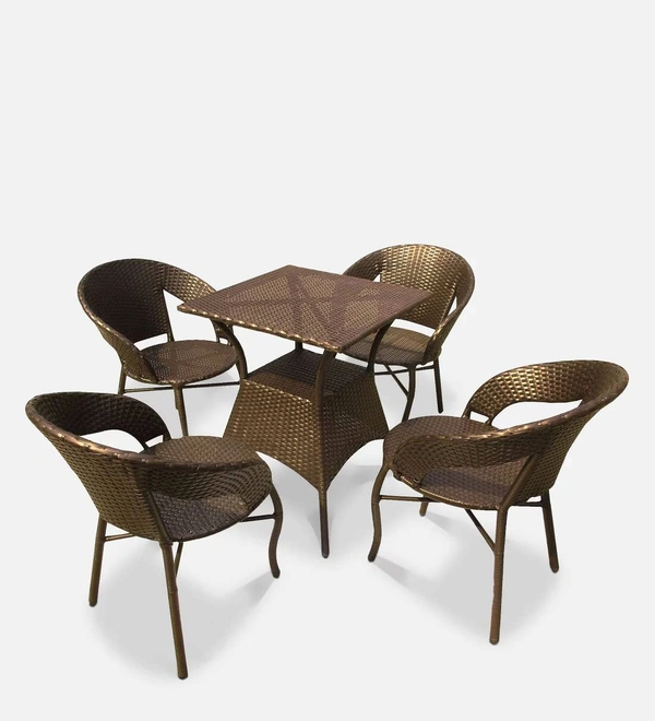 Zecado Aurous 4 seater Patio Coffee Table Set In Golden Corduroy Finish - Golden