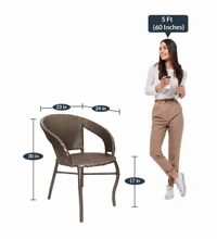 Zecado Aurous 4 seater Patio Coffee Table Set In Golden Corduroy Finish - Golden