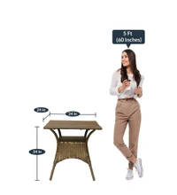 Zecado Aurous 4 seater Patio Coffee Table Set In Golden Corduroy Finish - Golden