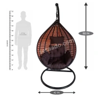 Zecado Bucket Swing Chair for Garden & Outdoor in Multi Color with Brown Sofa Cushion - Multicolour Brown