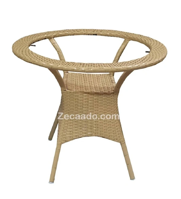 Zecado Carol 2 Seater Patio Dining Set with Brown Cushions in Fawn Corduroy Finish - Fawn, Brown