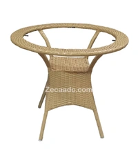 Zecado Carol 4 Seater Patio Dining Set with Red Cushions in Fawn Corduroy Finish - Fawn, Red