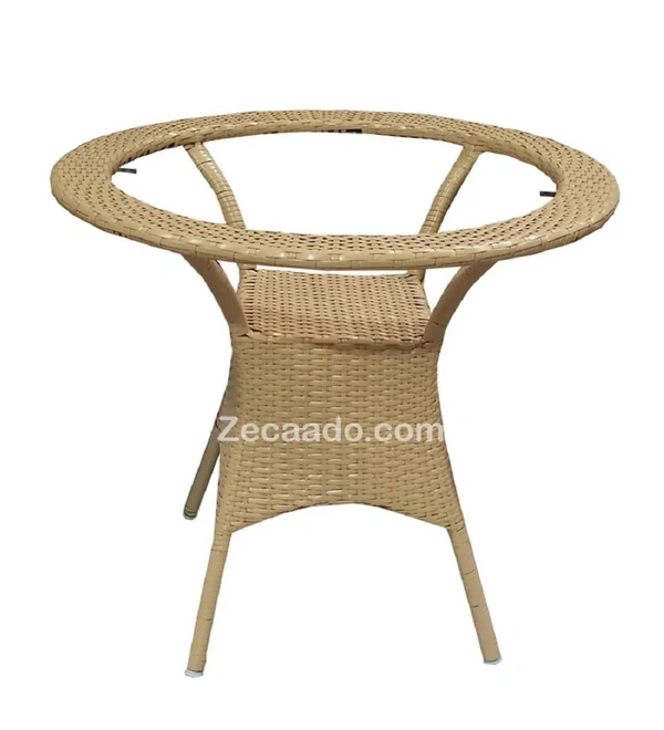 Zecado Carol 4 Seater Patio Dining Set with Red Cushions in Fawn Corduroy Finish - Fawn, Red