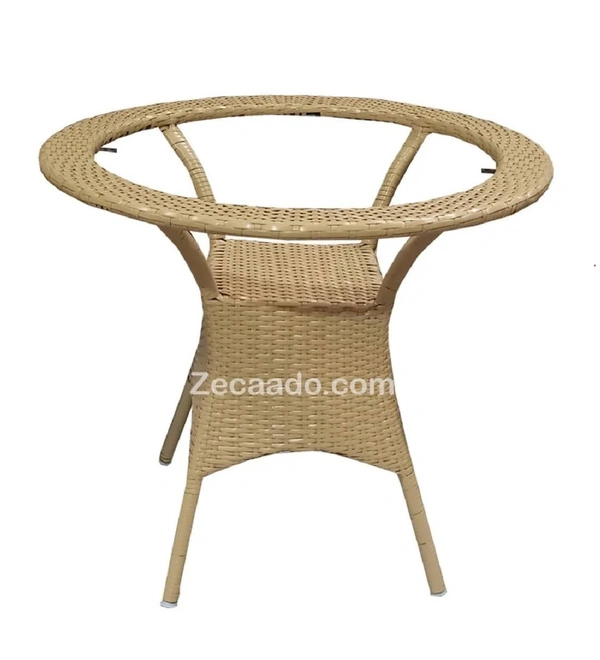 Zecado Carol 2 Seater Patio Dining Set with Yellow Cushions in Fawn Corduroy Finish - Fawn, Yellow