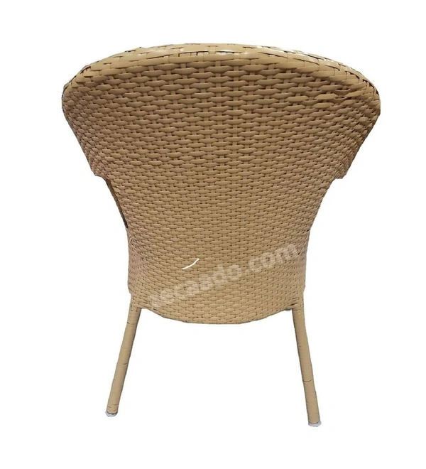 Zecado Carol 2 Seater Patio Dining Set with Yellow Cushions in Fawn Corduroy Finish - Fawn, Yellow