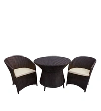 Zecado Choco Mocha 2 Seater Patio Coffee Table Set in Brown Corduroy Finish with Off-White Cushion - Brown, Off-White