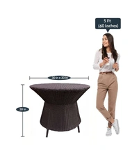 Zecado Choco Mocha 2 Seater Patio Coffee Table Set in Brown Corduroy Finish with Off-White Cushion - Brown, Off-White