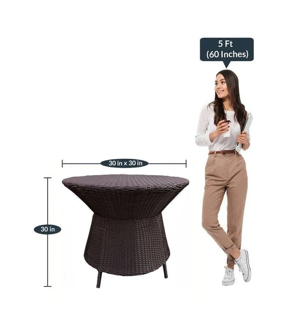 Zecado Choco Mocha 2 Seater Patio Coffee Table Set in Brown Corduroy Finish with Off-White Cushion - Brown, Off-White