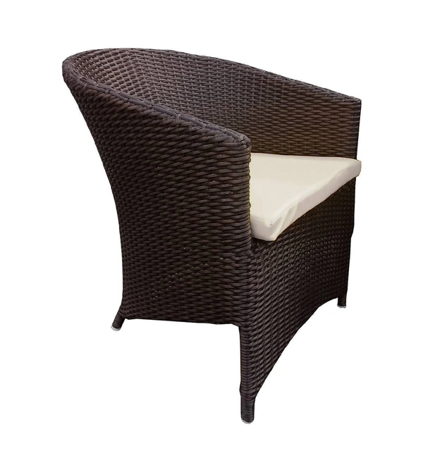 Zecado Choco Mocha 2 Seater Patio Coffee Table Set in Brown Corduroy Finish with Off-White Cushion - Brown, Off-White