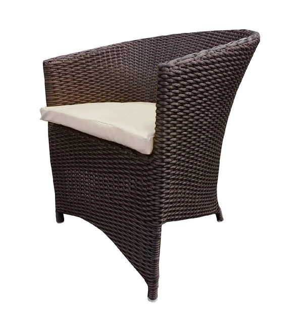 Zecado Choco Mocha 2 Seater Patio Coffee Table Set in Brown Corduroy Finish with Off-White Cushion - Brown, Off-White