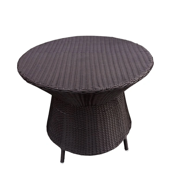 Zecado Choco Mocha 2 Seater Patio Coffee Table Set in Brown Corduroy Finish with Off-White Cushion - Brown, Off-White