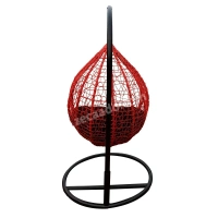 Zecado Daisy Garden swing chair in Red & Black with Brown Cushion - Black