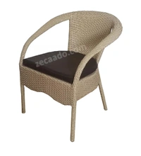 Zecado Diva 2 Seater Patio Set with Round Coffee Table in Honey & Black Corduroy Finish - Fawn & Black