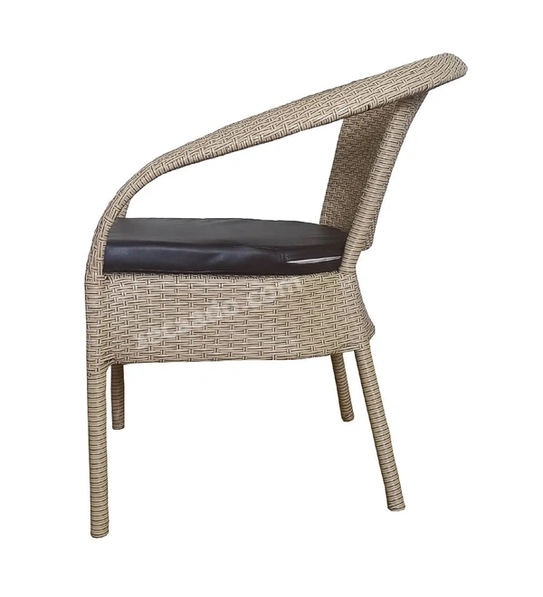 Zecado Diva 2 Seater Patio Set with Round Coffee Table in Honey & Black Corduroy Finish - Fawn & Black